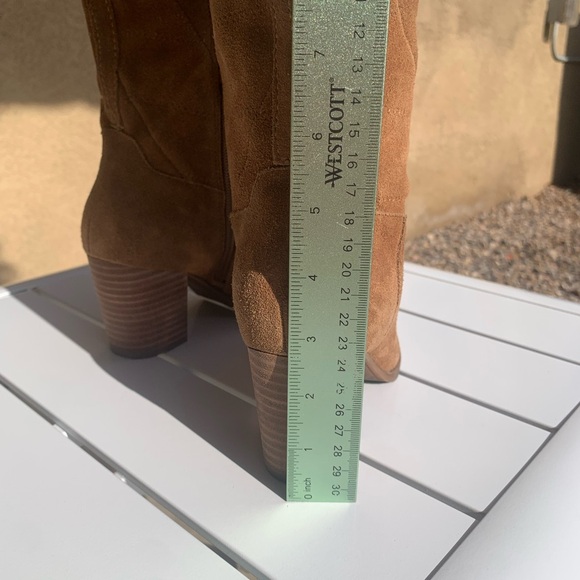 Lucky Brand tan suede heeled boots pointy toe size 5.5M - Picture 8 of 16